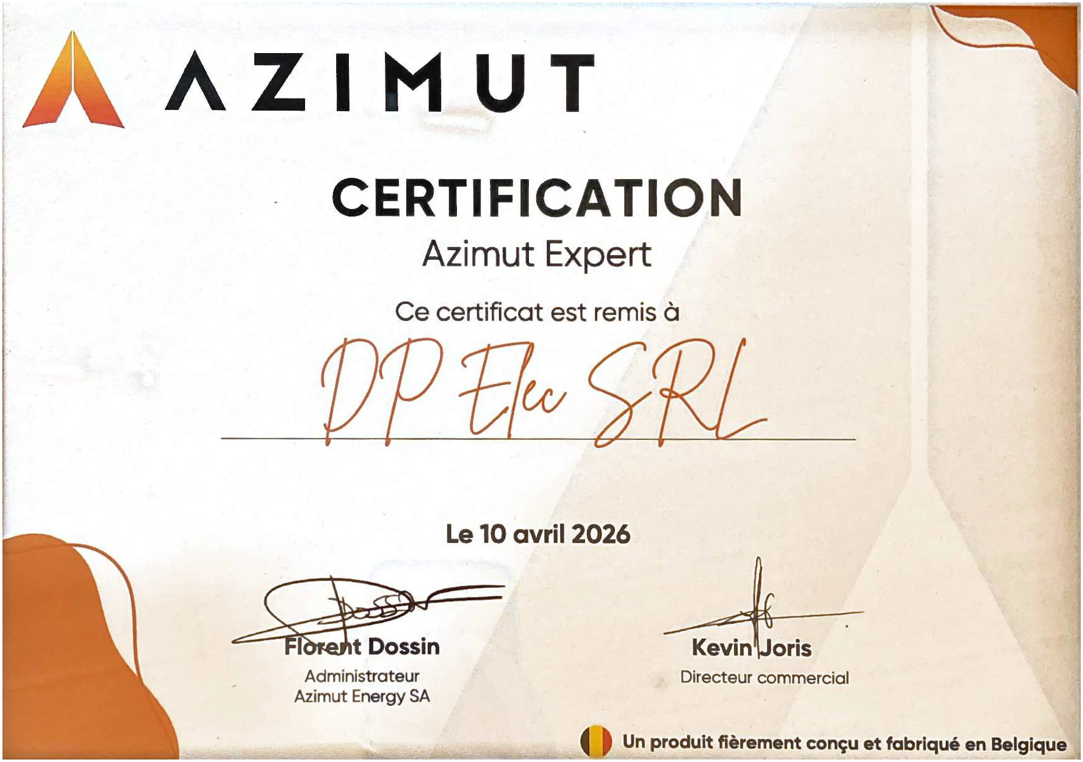 Certificat Azimut